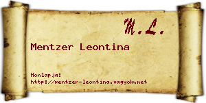 Mentzer Leontina névjegykártya